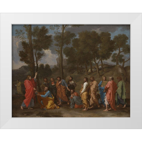 The Sacrament of Ordination White Modern Wood Framed Art Print by Poussin, Nicolas