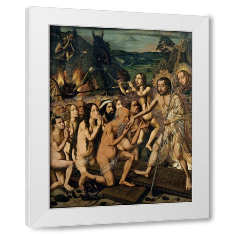 Descent of Christ into Limbo White Modern Wood Framed Art Print by Bermejo, Bartolome