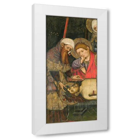 Mourning over the Dead Body of Christ White Modern Wood Framed Art Print by Mates, Joan