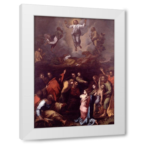 The Transfiguration White Modern Wood Framed Art Print by Raphael