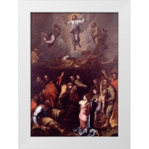 The Transfiguration White Modern Wood Framed Art Print by Raphael