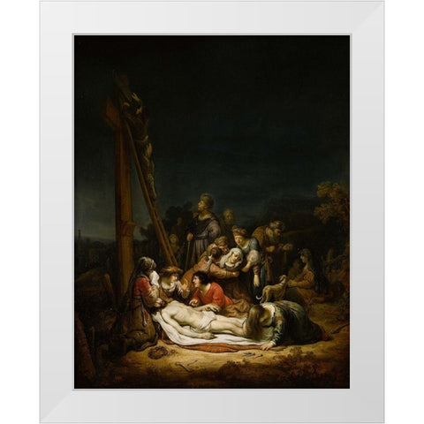 The Lamentation White Modern Wood Framed Art Print by Flinck, Govaert