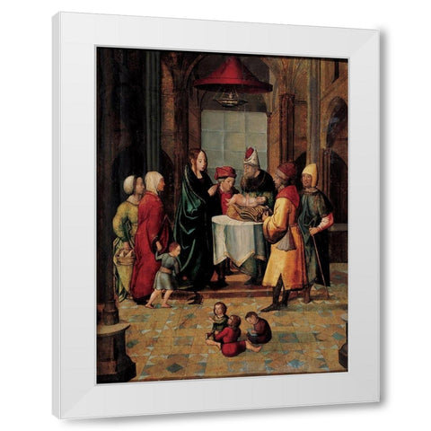 The Presentation of Christ White Modern Wood Framed Art Print by Borgona Juan de