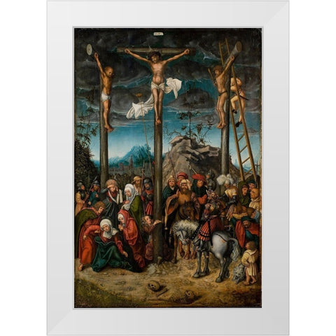 The Crucifixion White Modern Wood Framed Art Print by Cranach the Elder, Lucas