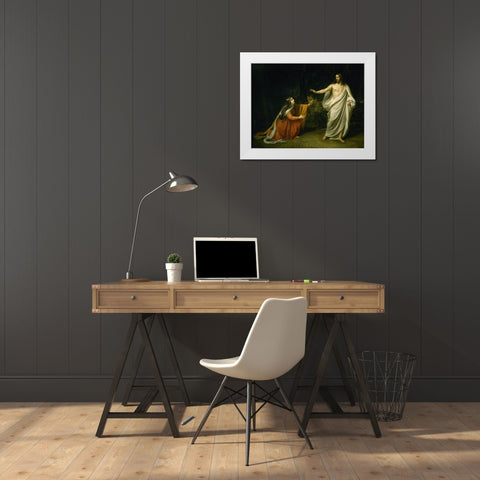 Christs Appearance to Mary Magdalene after the Resurrection White Modern Wood Framed Art Print by Ivanov, Alexander
