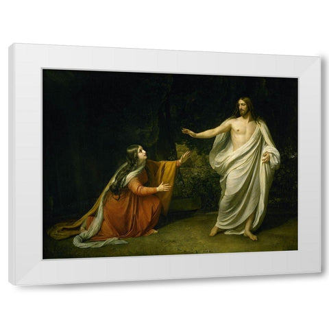 Christs Appearance to Mary Magdalene after the Resurrection White Modern Wood Framed Art Print by Ivanov, Alexander