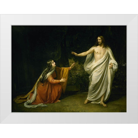 Christs Appearance to Mary Magdalene after the Resurrection White Modern Wood Framed Art Print by Ivanov, Alexander