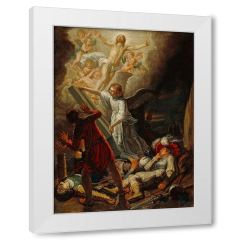 The Resurrection White Modern Wood Framed Art Print by Lastman, Pieter