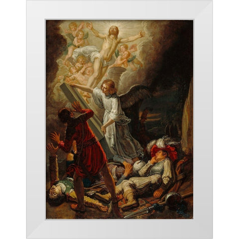 The Resurrection White Modern Wood Framed Art Print by Lastman, Pieter