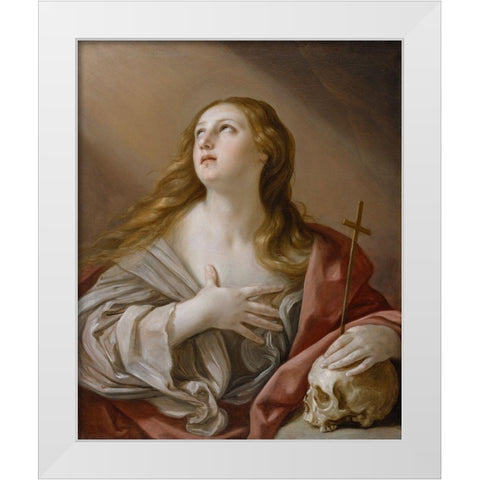 The Penitent Magdalene White Modern Wood Framed Art Print by Reni, Guido