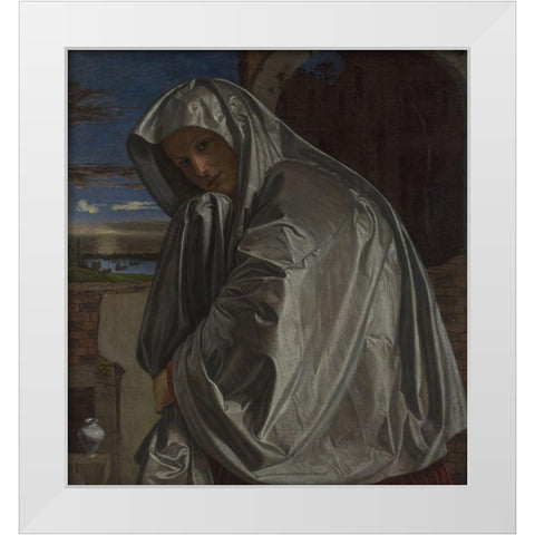 Mary Magdalene White Modern Wood Framed Art Print by Savoldo, Giovanni Girolamo