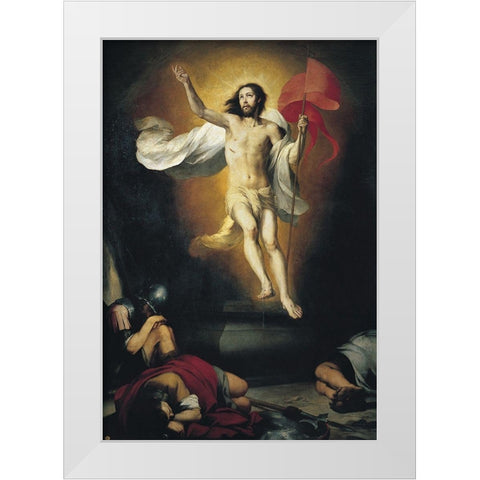 Resurreccion del Senor White Modern Wood Framed Art Print by Murillo, Bartolome Esteban