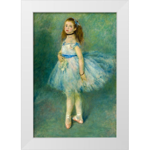 The Dancer White Modern Wood Framed Art Print by Renoir, Pierre-Auguste