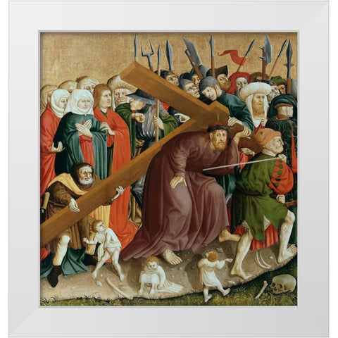 Jesus Christ Bearing the Cross White Modern Wood Framed Art Print by Multscher, Hans