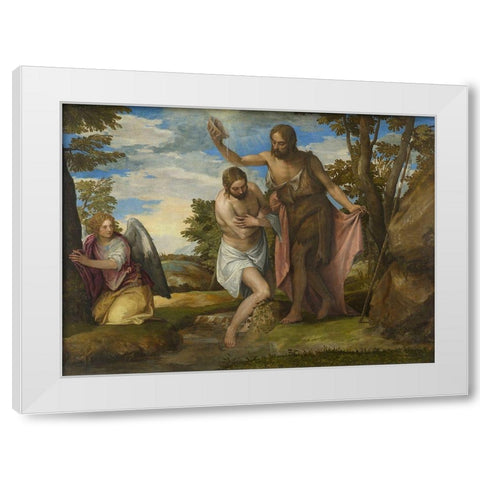 The Baptism of Christ White Modern Wood Framed Art Print by Veronese