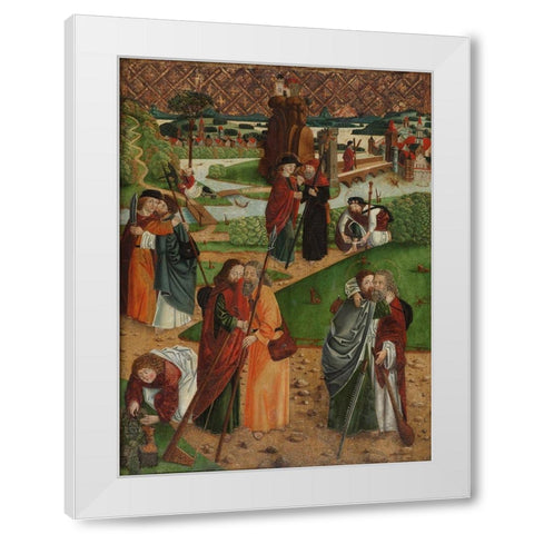 The Apostles Farewell White Modern Wood Framed Art Print by Master SH