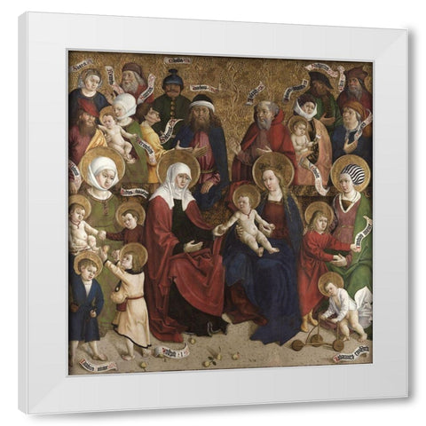 Holy Kinship White Modern Wood Framed Art Print by Okolicnega, Mojster iz