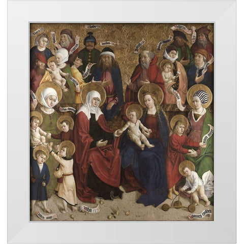 Holy Kinship White Modern Wood Framed Art Print by Okolicnega, Mojster iz