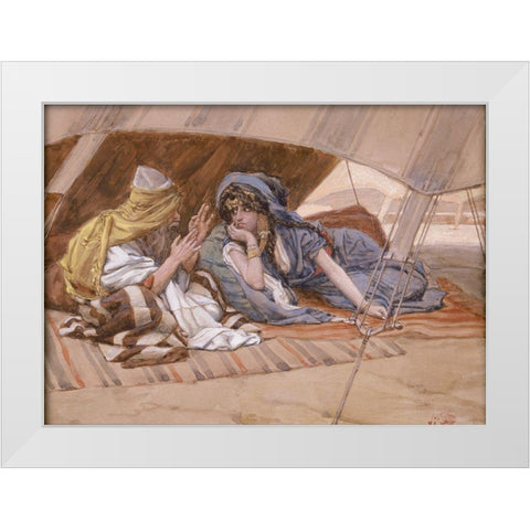 Abrams Counsel to Sarai White Modern Wood Framed Art Print by Tissot, James