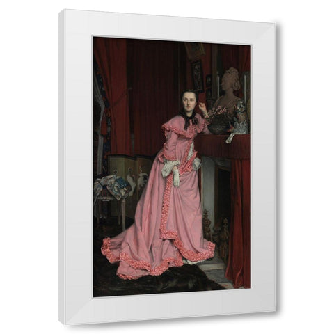 Portrait of Marquise de Miramon White Modern Wood Framed Art Print by Tissot, James