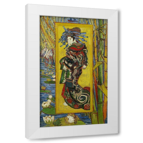 Courtesan, after Eisen White Modern Wood Framed Art Print by van Gogh, Vincent