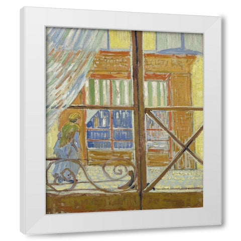 View of a butchers shop White Modern Wood Framed Art Print by van Gogh, Vincent