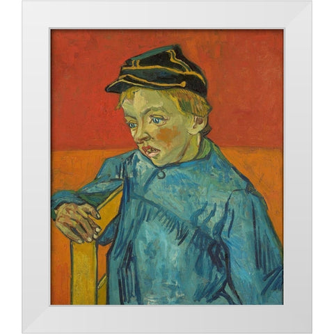 The Schoolboy White Modern Wood Framed Art Print by van Gogh, Vincent