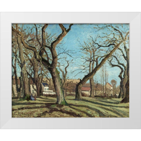 Chestnut Grove at Louveciennes White Modern Wood Framed Art Print by Pissarro, Camille