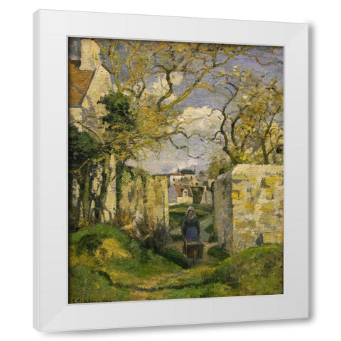 Landscape from Pontoise White Modern Wood Framed Art Print by Pissarro, Camille