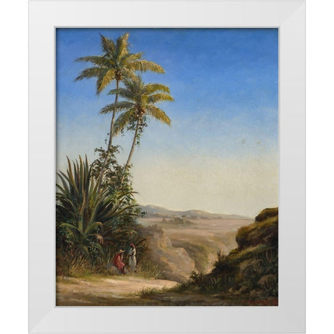 Landscape, St. Thomas White Modern Wood Framed Art Print by Pissarro, Camille