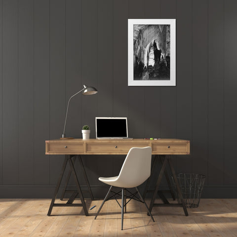 The Queens Chambers-Carlsbad Caverns National Park-New Mexico White Modern Wood Framed Art Print by Adams, Ansel