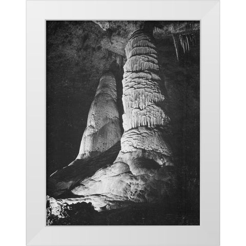 Hall of Giants-Big Room-Carlsbad Caverns National Park-New Mexico White Modern Wood Framed Art Print by Adams, Ansel