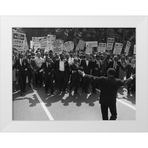 Civil Rights March on Washington-D.C. 1963 White Modern Wood Framed Art Print by U.S. Archives