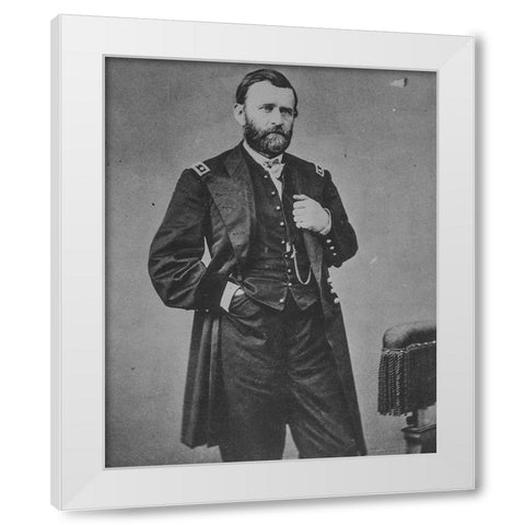 Gen. U.S. Grant White Modern Wood Framed Art Print by Brady, Matthew
