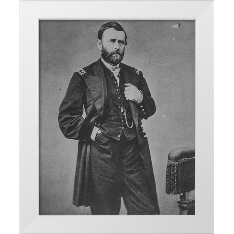 Gen. U.S. Grant White Modern Wood Framed Art Print by Brady, Matthew