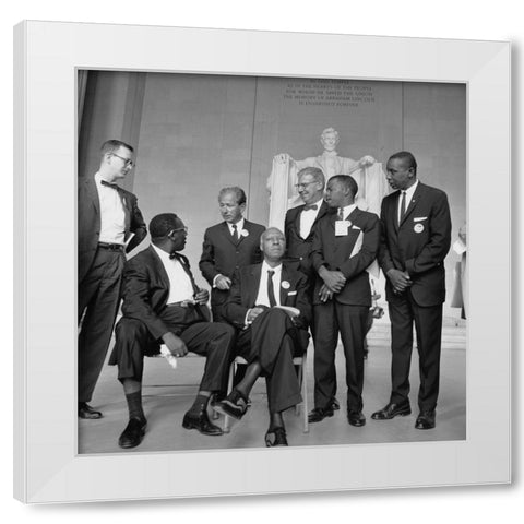 Leaders of the Civil Rights March on Washington-D.C. White Modern Wood Framed Art Print by U.S. Archives