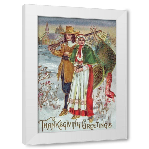Thanksgiving Greetings White Modern Wood Framed Art Print by Missouri History Museum