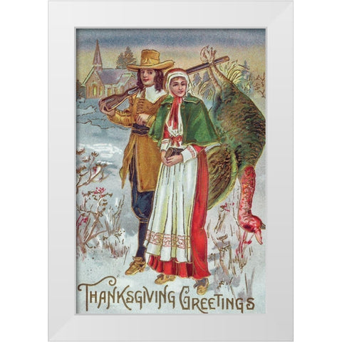 Thanksgiving Greetings White Modern Wood Framed Art Print by Missouri History Museum