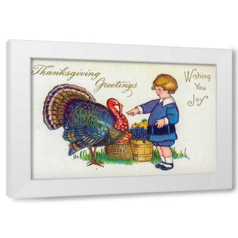 Thanksgiving Greetings. Wishing You Joy White Modern Wood Framed Art Print by Missouri History Museum