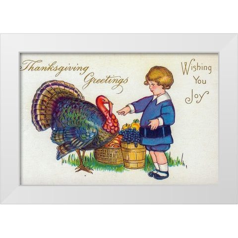 Thanksgiving Greetings. Wishing You Joy White Modern Wood Framed Art Print by Missouri History Museum