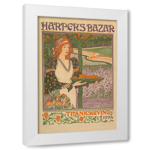 Thanksgiving 1894 White Modern Wood Framed Art Print by Harper''s Bazar