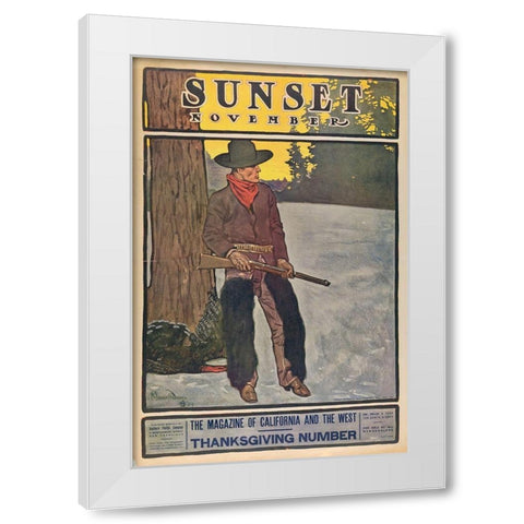 Thanksgiving Number, November White Modern Wood Framed Art Print by Sunset Magazine