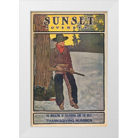 Thanksgiving Number, November White Modern Wood Framed Art Print by Sunset Magazine