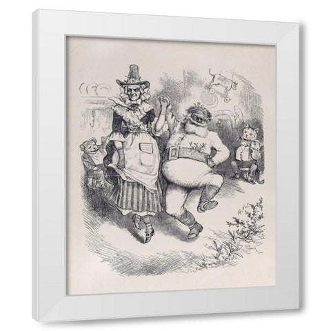 A Merry Christmas White Modern Wood Framed Art Print by Nast, Thomas
