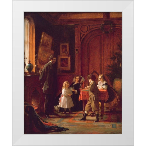 Christmas Time, The Blodgett Family White Modern Wood Framed Art Print by Johnson, Eastman