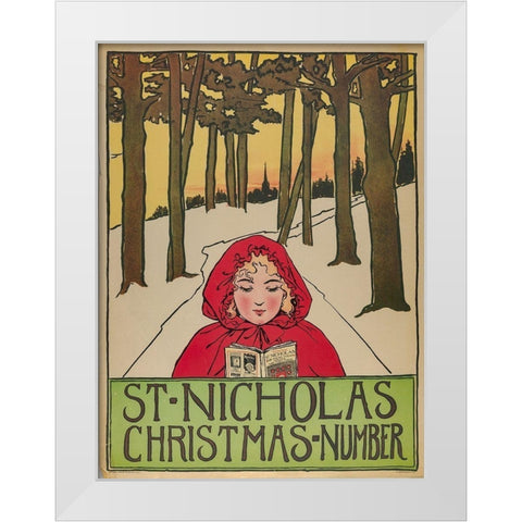 Christmas Number 1896 White Modern Wood Framed Art Print by St. Nicholas