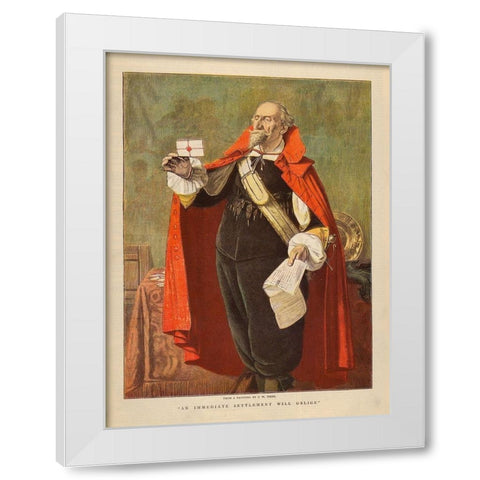 An Immediate Settlement will Oblige White Modern Wood Framed Art Print by Christmas Number of The Graphic