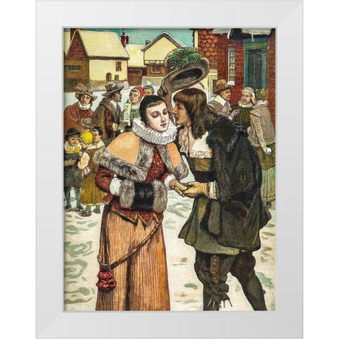 New Years Day in Old New York White Modern Wood Framed Art Print by Christmas Number of The Graphic
