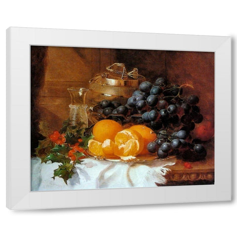 Christmas still life White Modern Wood Framed Art Print by Stannard, Eloise Harriet