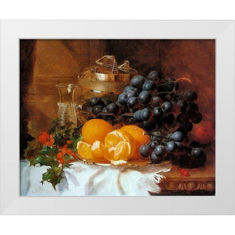 Christmas still life White Modern Wood Framed Art Print by Stannard, Eloise Harriet
